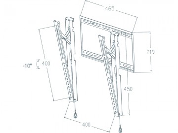 Monitor- TV-beugel 1 Scherm 23 tot 42 inch - Muurplaat WS07