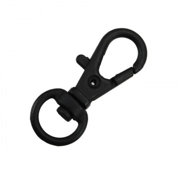 Musketon haak - 31mm - draaibaar - Zwart