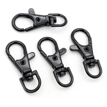 Musketon haak - 23mm - Draaibaar - Swivel - Zwart