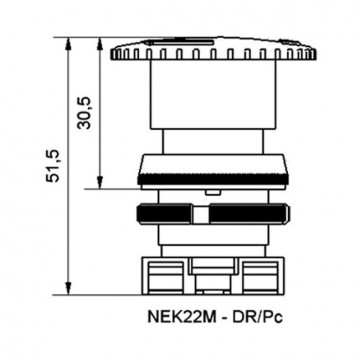 Noodstop Schakelaar IP65 - 22,5 cm - inbouw2