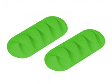 Kabelhouder 5-voudig - Zelfklevend - Groen - 2 stuks