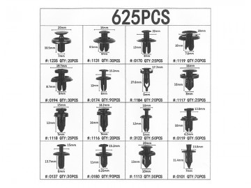 Autoclips assortiment doos - 625 delig - Met tang