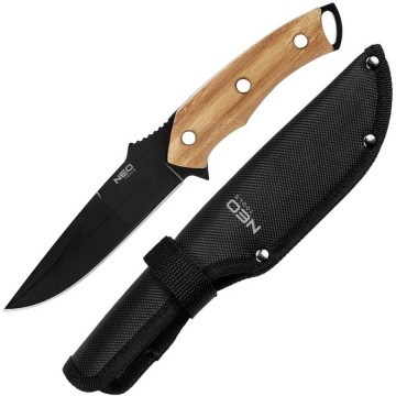 Survival mes met bamboe handvat - 25cm - Met heuptas