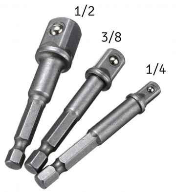 Bit adapter set - 3 stuks - Verschillende maten