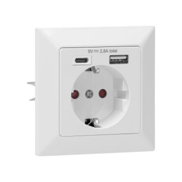 Inbouwstopcontact - USB + USB-C poort - Inbouw