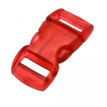 Paracord buckle / sluiting - Rood transparant #36
