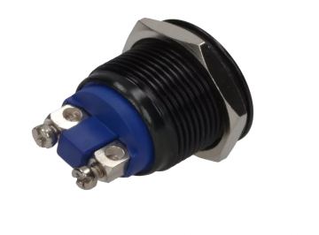 Push schakelaar vandalismebestendig - zwart rond - Plat