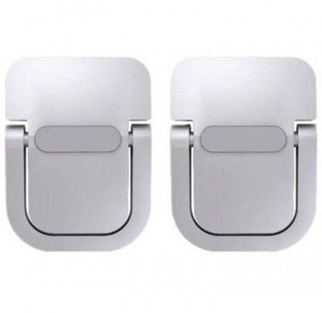 Laptop pootjes - Kantelbaar - Aluminium - Met plakstrip - Zilver