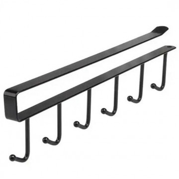 Polplmetalowy wieszak podszafkowy z 6 haczykami do zawieszania czarny ag828a 6388111