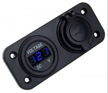 Accu voltmeter + 2 USB poorten - PLS37B