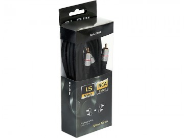 Tulp Audio Kabel 1,5 meter M-M Afgeschermd - Zwart Zilver Series