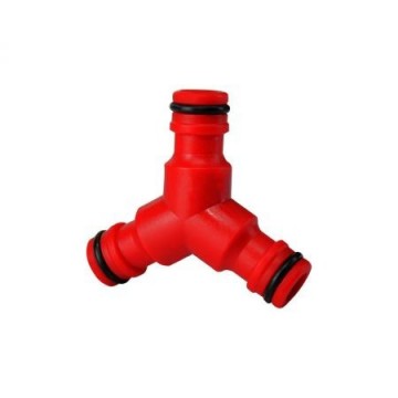 Y-Stuk voor Tuinslang Snelkoppelingen - Rood ABS
