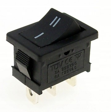 Schakelaar - ON/ON - 3A - 250V - Zwart