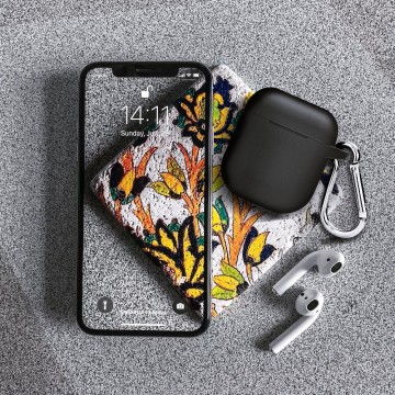 Airpods siliconen bescherm hoesje - Zwart