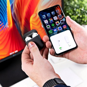 Airpods siliconen bescherm hoesje - Zwart