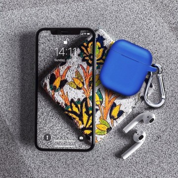 Airpods siliconen bescherm hoesje - Blauw