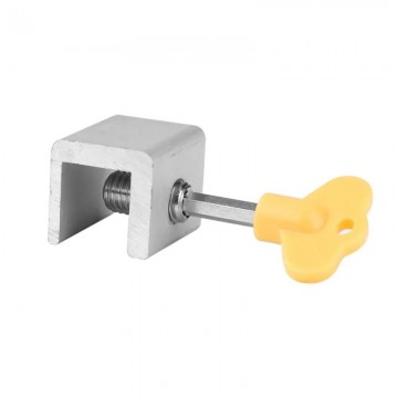 Schuifdeur stopper - 30mm - Met sleutel - Aluminium