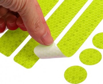Reflecterende sticker vel fluoriserend geel 2