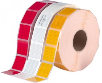 Reflecterende Tape Geel - 5x5 cm Stickers - Per meter 2