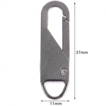 Metalen ritstrekker - 37mm - Zwart - Per stuk