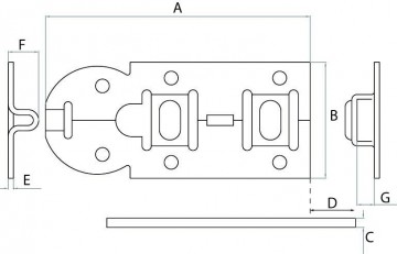 Rolschuif verzinkt 140 mm - gegalvaniseerd - deurvergrendeling