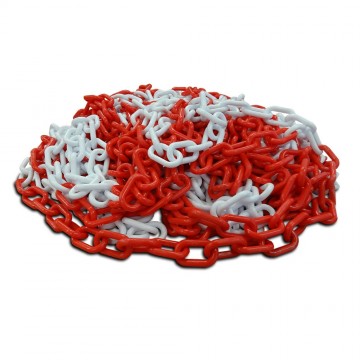 Afzetketting 6mm - Kunststof - Rood / wit - Per 5 meter
