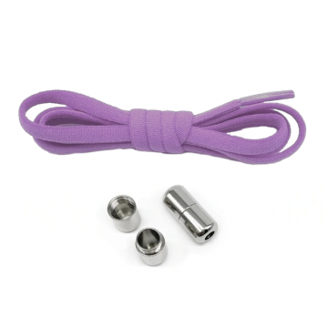 Elastische schoenveters - metalen sluiting - paars