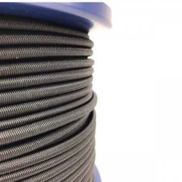 3mm Elastisch Touw - Zwart - 100 meter op rol