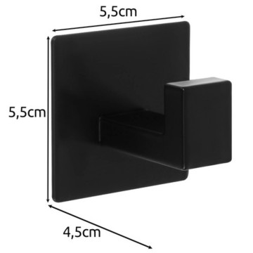 Aluminium ophang haken - Zelfklevend - Zwart - 4 stuks