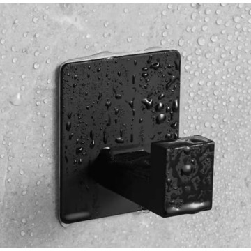 Aluminium ophang haken - Zelfklevend - Zwart - 4 stuks