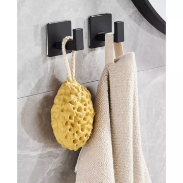 Aluminium ophang haken - Zelfklevend - Zwart - 4 stuks