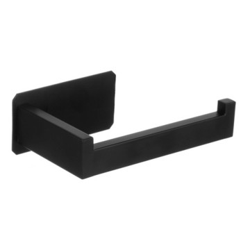 RVS toiletrol houder - Zelfklevend - Mat zwart