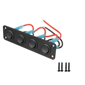 Inbouwschakelaars met bevestigingsplaat - 4 knoppen - 12V