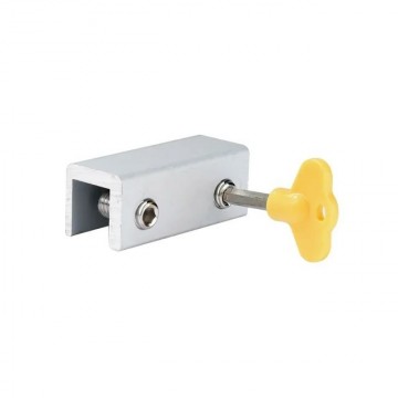 Schuifdeur stopper - 60mm - Met sleutel - Aluminium