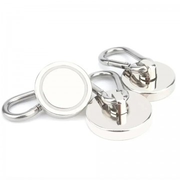 Magneet met karabijnhaak - 32mm - Gegalvaniseerd