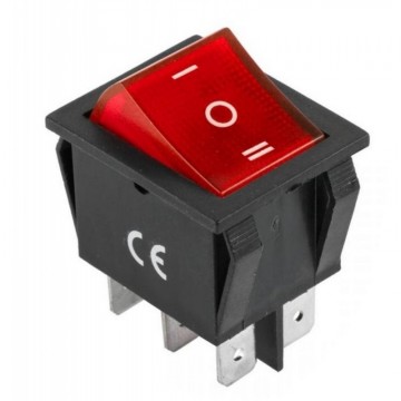 Schakelaar 3 standen verlicht rood