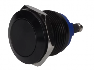 Push schakelaar vandalismebestendig - zwart rond - Plat