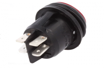 Schakelaar - Rood - 12V - 20A - IP65 - Verlicht - Vierkant