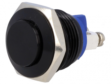 Schakelaar vandalismebestendig - 16mm - IP65 - Zwart rond