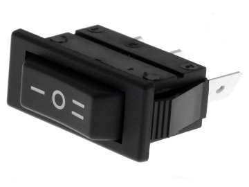 Schakelaar - ON / OFF / ON - 250V - 16A - Zwart