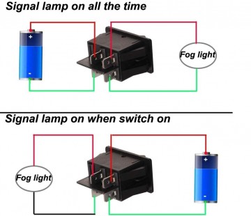 Schakelaar - Zwart - 12V - 35A - 4 polig - Witte LED