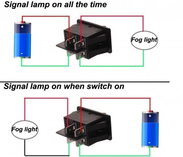 Schakelaar - Zwart - 12V - 35A - 4 polig - Gele LED