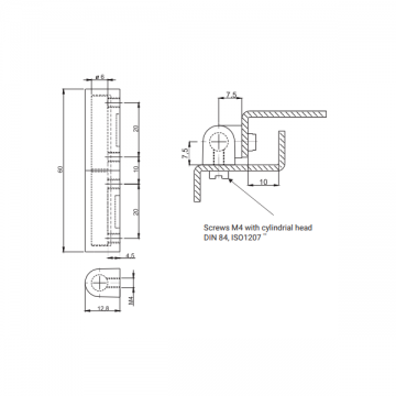 Scharnier - 60mm - Aluminium