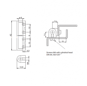 Scharnier - 42mm - Aluminium