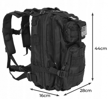 Survival rugzak - 26 liter - MOLLE systeem - Zwart