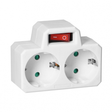 Duo stopcontact - Met schakelaar - 230V - Vierkant