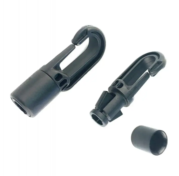 Kunststof musketon haak - Schroefklem - 8mm - Zwart