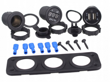 Accu voltmeter + 2 USB poorten - Met 12V sigarettenplug