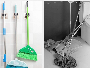 Muur gereedschap houder - Zelfklevend - 8 x 8cm - Zwart