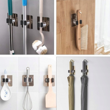 Muur gereedschap houder - Zelfklevend - 8 x 8cm - Zwart